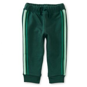 Tea Collection Stripe Out Green Cotton Joggers NWT
